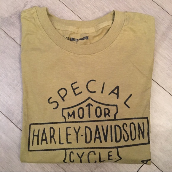 NWT HARLEY-DAVIDSON MENS T SHIRT. MEDIUM : ARMY OLIVE GREEN - Picture 2 of 3